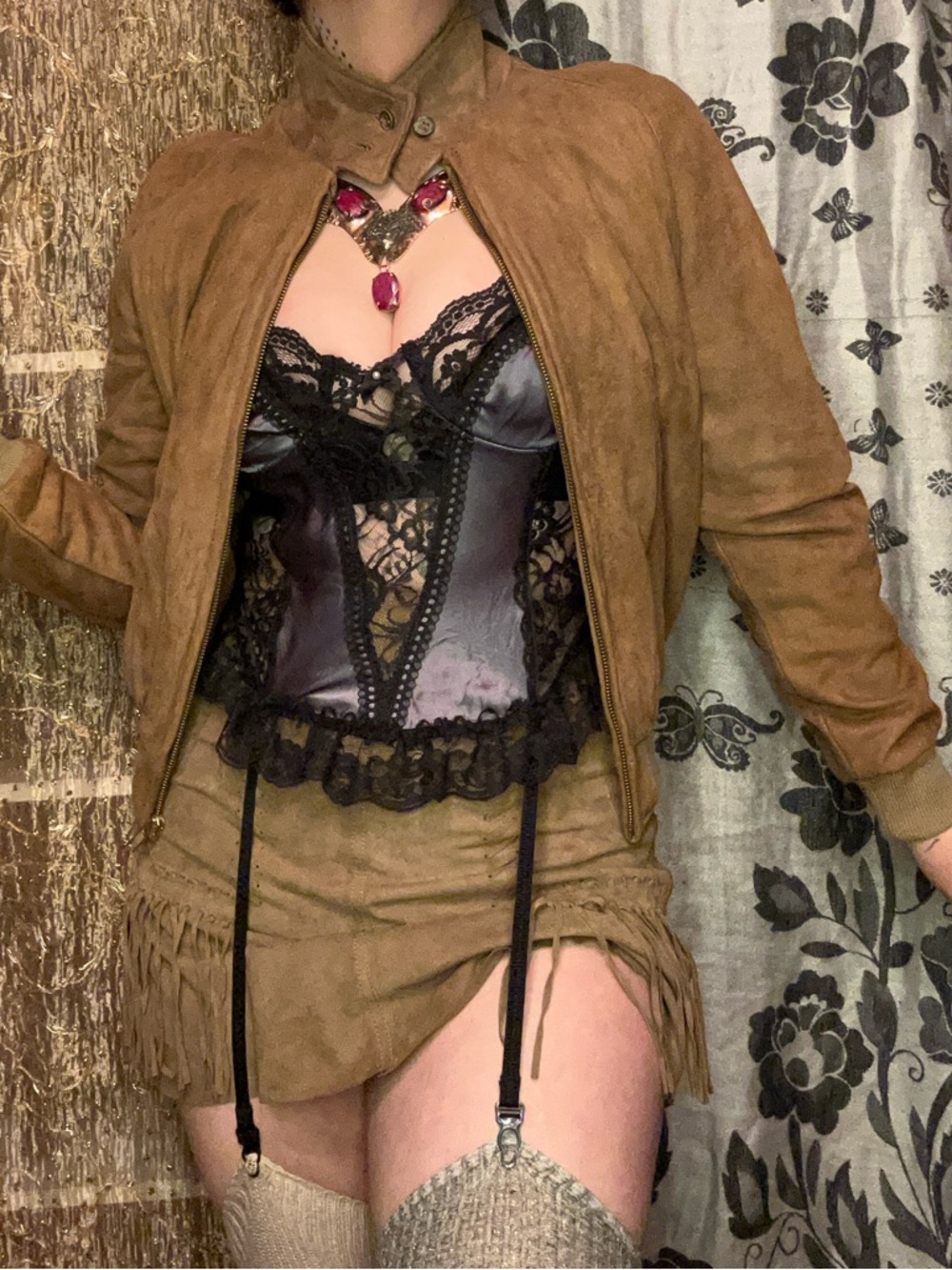 L.l.Bean Suede Leather 70’s Style Bomber